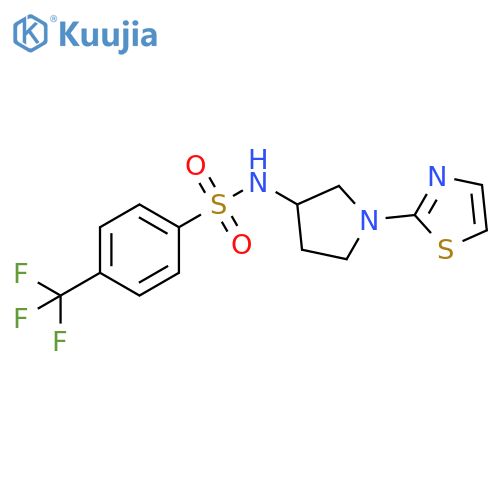 N-[1-(1,3-thiazol-2-yl)pyrrolidin-3-yl]-4-(trifluoromethyl)benzene-1-sulfonamide structure