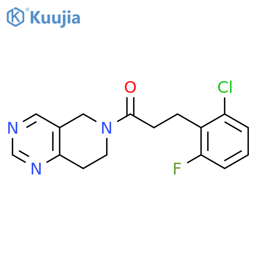 3-(2-chloro-6-fluorophenyl)-1-(7,8-dihydro-5H-pyrido[4,3-d]pyrimidin-6-yl)propan-1-one structure