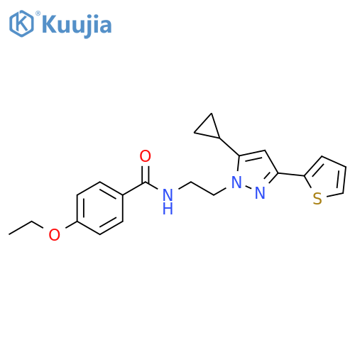 N-{2-[5-cyclopropyl-3-(thiophen-2-yl)-1H-pyrazol-1-yl]ethyl}-4-ethoxybenzamide structure