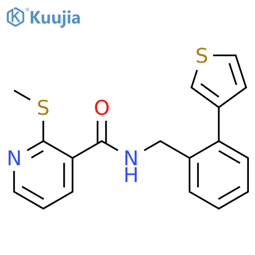 2-(methylthio)-N-(2-(thiophen-3-yl)benzyl)nicotinamide structure