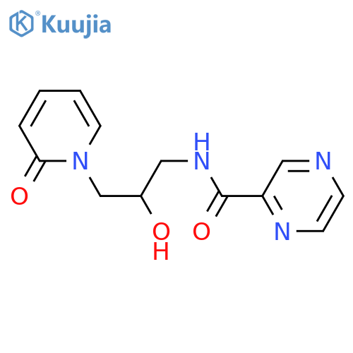 N-[2-hydroxy-3-(2-oxopyridin-1-yl)propyl]pyrazine-2-carboxamide structure
