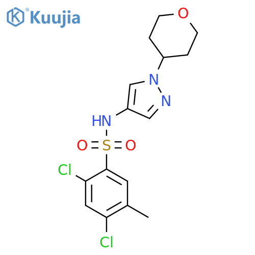 2,4-dichloro-5-methyl-N-(1-(tetrahydro-2H-pyran-4-yl)-1H-pyrazol-4-yl)benzenesulfonamide structure