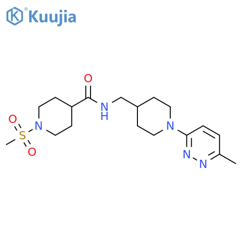 1-methanesulfonyl-N-{[1-(6-methylpyridazin-3-yl)piperidin-4-yl]methyl}piperidine-4-carboxamide structure