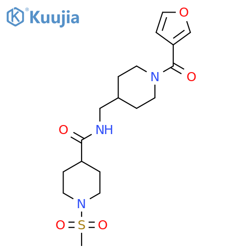 N-{1-(furan-3-carbonyl)piperidin-4-ylmethyl}-1-methanesulfonylpiperidine-4-carboxamide structure