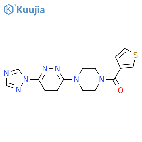thiophen-3-yl-[4-[6-(1,2,4-triazol-1-yl)pyridazin-3-yl]piperazin-1-yl]methanone structure