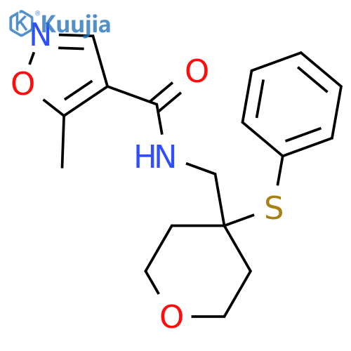 5-Methyl-N-[[tetrahydro-4-(phenylthio)-2H-pyran-4-yl]methyl]-4-isoxazolecarboxamide structure