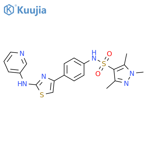1,3,5-Trimethyl-N-[4-[2-(3-pyridinylamino)-4-thiazolyl]phenyl]-1H-pyrazole-4-sulfonamide structure