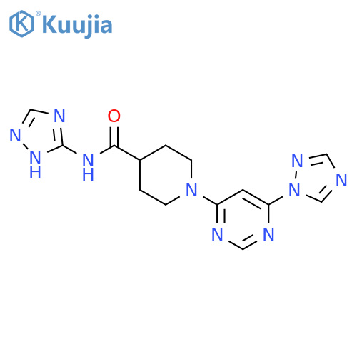 N-1H-1,2,4-Triazol-5-yl-1-[6-(1H-1,2,4-triazol-1-yl)-4-pyrimidinyl]-4-piperidinecarboxamide structure