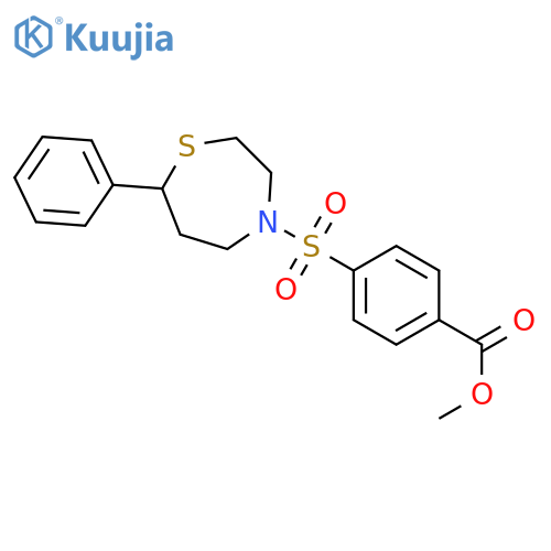 methyl 4-[(7-phenyl-1,4-thiazepan-4-yl)sulfonyl]benzoate structure