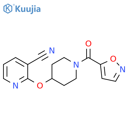 2-{[1-(1,2-oxazole-5-carbonyl)piperidin-4-yl]oxy}pyridine-3-carbonitrile structure