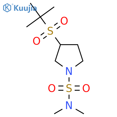 N,N-dimethyl-3-(2-methylpropane-2-sulfonyl)pyrrolidine-1-sulfonamide structure