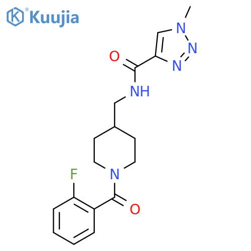 N-{1-(2-fluorobenzoyl)piperidin-4-ylmethyl}-1-methyl-1H-1,2,3-triazole-4-carboxamide structure