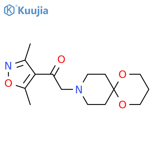 2-(3,5-dimethyl-1,2-oxazol-4-yl)-1-{1,5-dioxa-9-azaspiro[5.5]undecan-9-yl}ethan-1-one structure