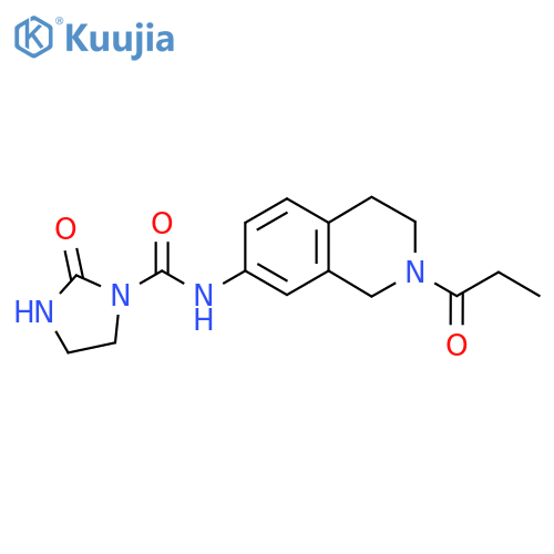 2-oxo-N-(2-propanoyl-1,2,3,4-tetrahydroisoquinolin-7-yl)imidazolidine-1-carboxamide structure