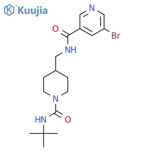 5-bromo-N-{[1-(tert-butylcarbamoyl)piperidin-4-yl]methyl}pyridine-3-carboxamide structure