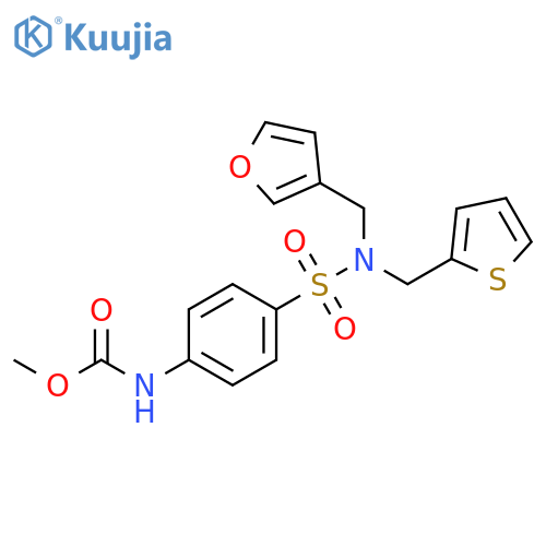 methyl N-(4-{[(furan-3-yl)methyl][(thiophen-2-yl)methyl]sulfamoyl}phenyl)carbamate structure