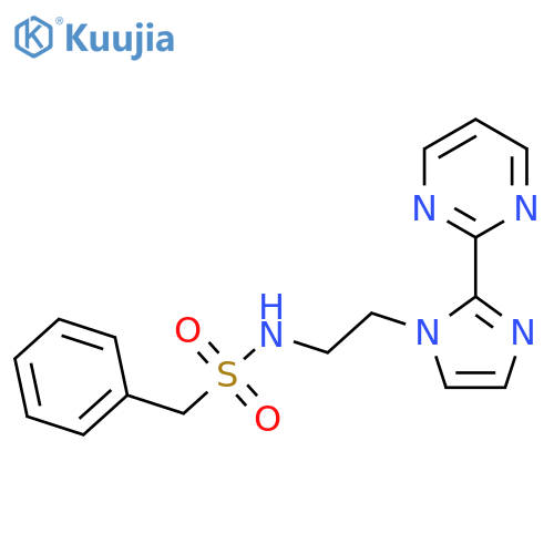 1-phenyl-N-{2-2-(pyrimidin-2-yl)-1H-imidazol-1-ylethyl}methanesulfonamide structure