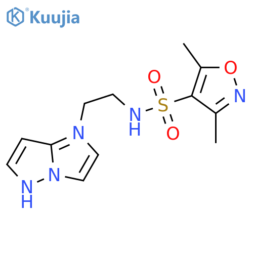 3,5-dimethyl-N-(2-{1H-pyrazolo[1,5-a]imidazol-1-yl}ethyl)-1,2-oxazole-4-sulfonamide structure