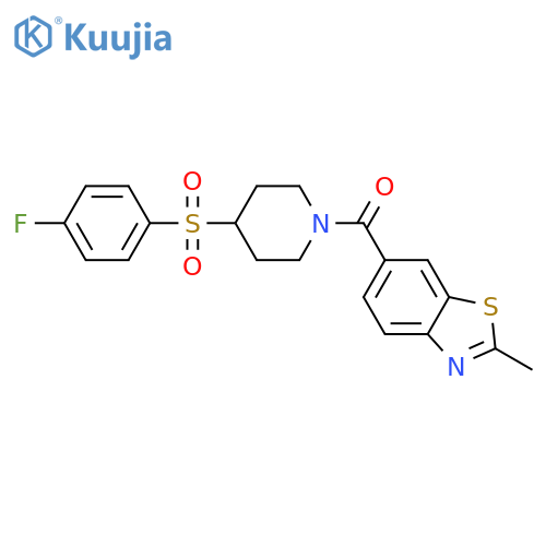 6-[4-(4-fluorobenzenesulfonyl)piperidine-1-carbonyl]-2-methyl-1,3-benzothiazole structure