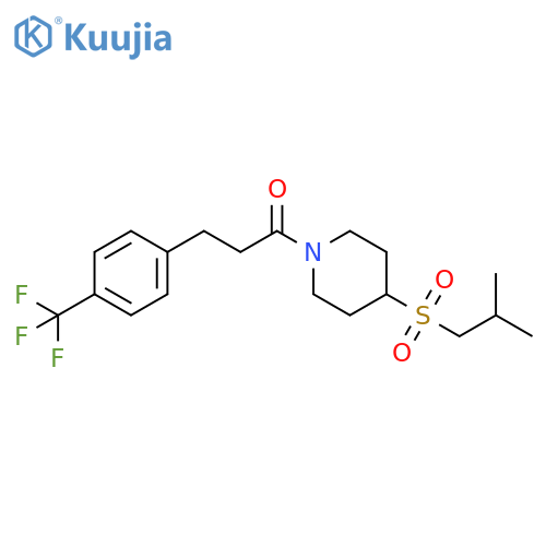 1-[4-(2-methylpropanesulfonyl)piperidin-1-yl]-3-[4-(trifluoromethyl)phenyl]propan-1-one structure