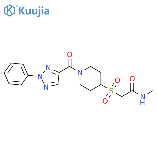N-methyl-2-{[1-(2-phenyl-2H-1,2,3-triazole-4-carbonyl)piperidin-4-yl]sulfonyl}acetamide structure