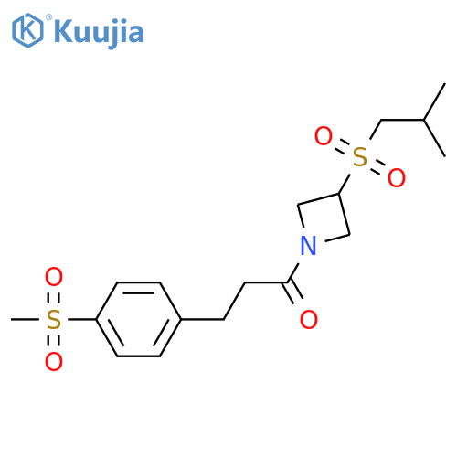 3-(4-methanesulfonylphenyl)-1-[3-(2-methylpropanesulfonyl)azetidin-1-yl]propan-1-one structure