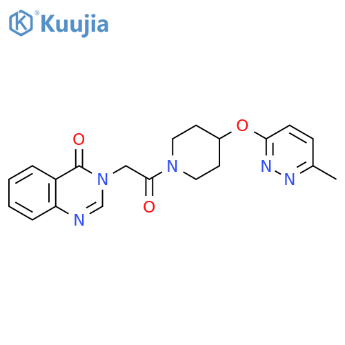 3-(2-{4-[(6-methylpyridazin-3-yl)oxy]piperidin-1-yl}-2-oxoethyl)-3,4-dihydroquinazolin-4-one structure