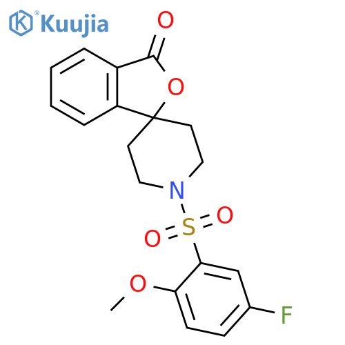 1'-(5-fluoro-2-methoxybenzenesulfonyl)-3H-spiro[2-benzofuran-1,4'-piperidine]-3-one structure