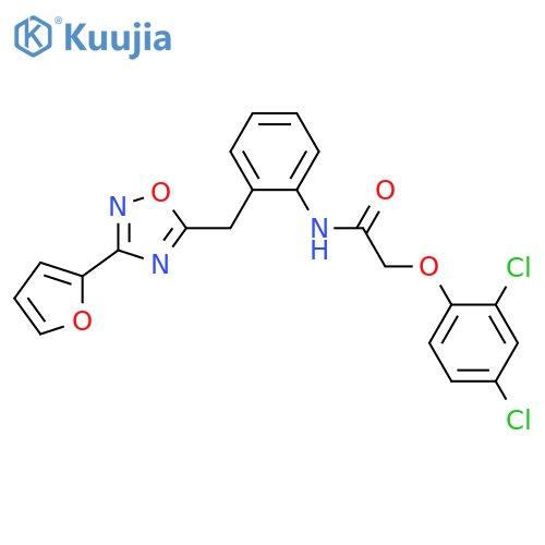 2-(2,4-dichlorophenoxy)-N-(2-{[3-(furan-2-yl)-1,2,4-oxadiazol-5-yl]methyl}phenyl)acetamide structure