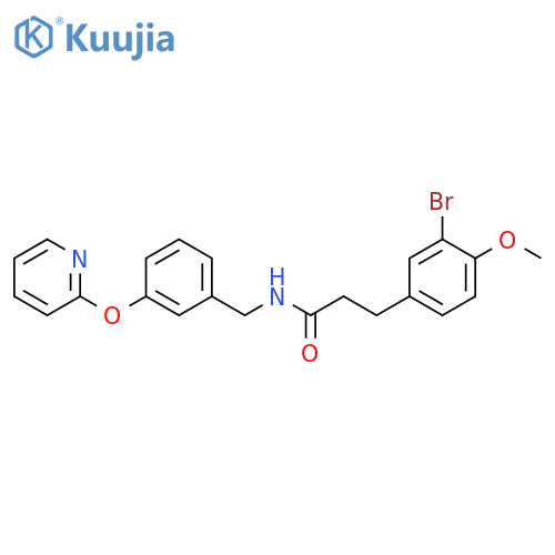 3-(3-bromo-4-methoxyphenyl)-N-{3-(pyridin-2-yloxy)phenylmethyl}propanamide structure