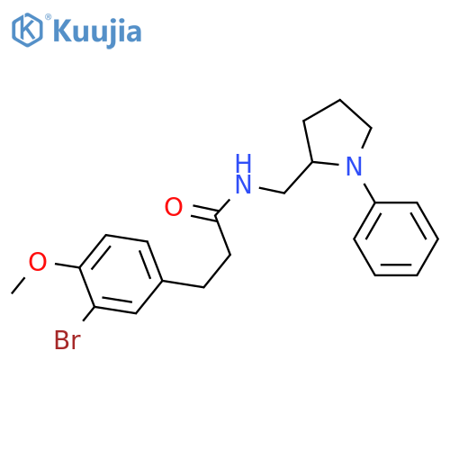 3-(3-bromo-4-methoxyphenyl)-N-[(1-phenylpyrrolidin-2-yl)methyl]propanamide structure