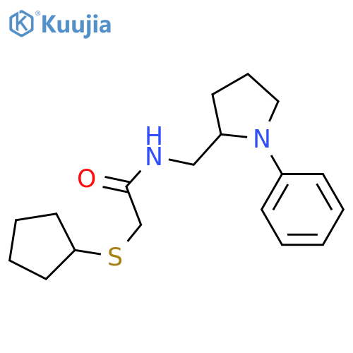 2-(cyclopentylsulfanyl)-N-[(1-phenylpyrrolidin-2-yl)methyl]acetamide structure