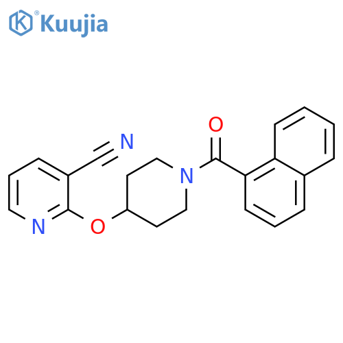 2-{[1-(naphthalene-1-carbonyl)piperidin-4-yl]oxy}pyridine-3-carbonitrile structure