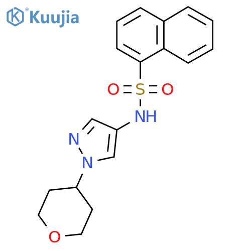 N-(1-(tetrahydro-2H-pyran-4-yl)-1H-pyrazol-4-yl)naphthalene-1-sulfonamide structure