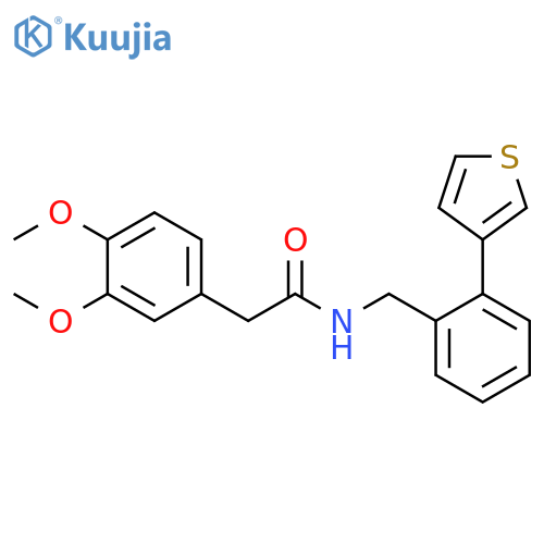 2-(3,4-dimethoxyphenyl)-N-[(2-thiophen-3-ylphenyl)methyl]acetamide structure