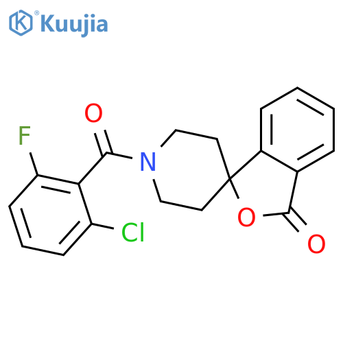 1'-(2-chloro-6-fluorobenzoyl)-3H-spiro[2-benzofuran-1,4'-piperidine]-3-one structure
