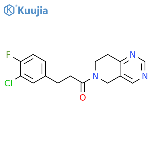 3-(3-Chloro-4-fluorophenyl)-1-(7,8-dihydropyrido[4,3-d]pyrimidin-6(5H)-yl)-1-propanone structure