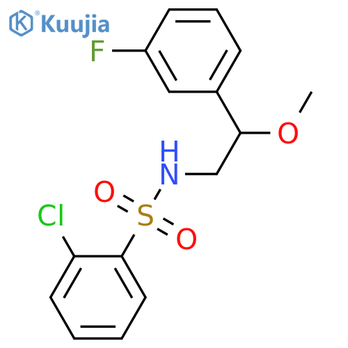 2-chloro-N-[2-(3-fluorophenyl)-2-methoxyethyl]benzenesulfonamide structure