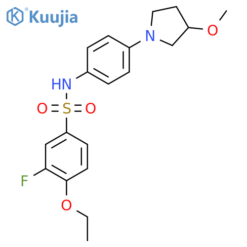 4-ethoxy-3-fluoro-N-4-(3-methoxypyrrolidin-1-yl)phenylbenzene-1-sulfonamide structure