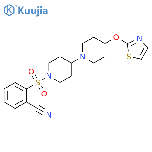 2-{[4-(1,3-thiazol-2-yloxy)-[1,4'-bipiperidine]-1'-yl]sulfonyl}benzonitrile structure