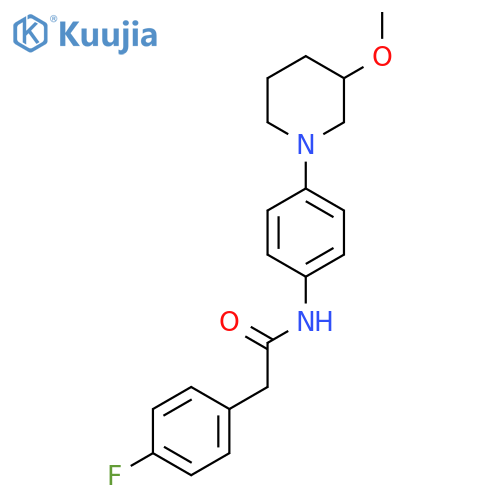 2-(4-fluorophenyl)-N-4-(3-methoxypiperidin-1-yl)phenylacetamide structure