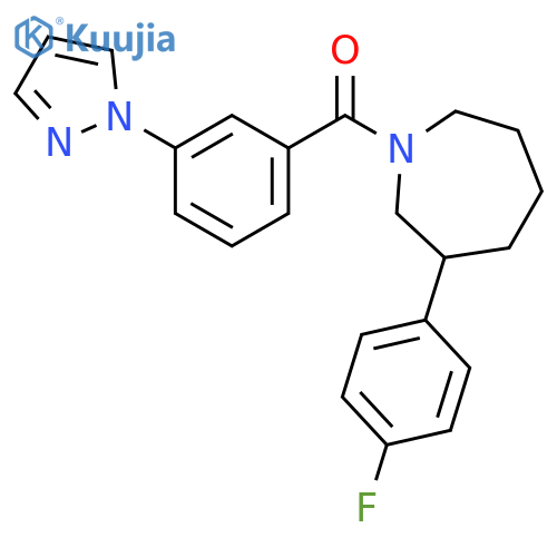 [3-(4-Fluorophenyl)hexahydro-1H-azepin-1-yl][3-(1H-pyrazol-1-yl)phenyl]methanone structure