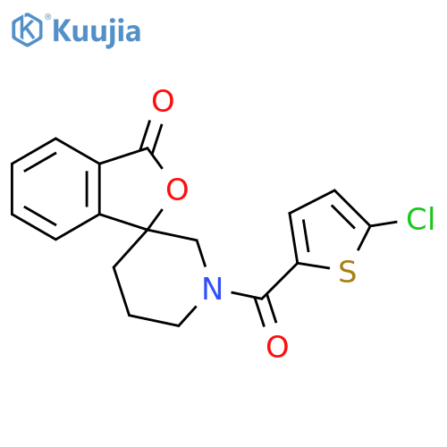 1'-(5-chlorothiophene-2-carbonyl)-3H-spiro[2-benzofuran-1,3'-piperidine]-3-one structure