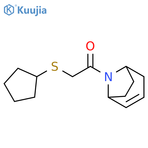 1-(8-azabicyclo[3.2.1]oct-3-en-8-yl)-2-cyclopentylsulfanylethanone structure