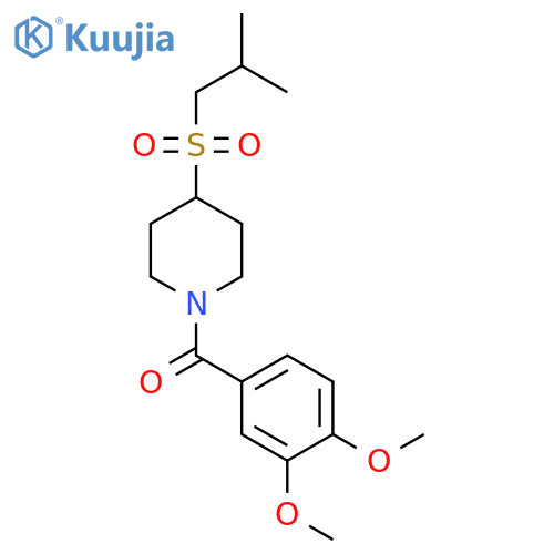 1-(3,4-dimethoxybenzoyl)-4-(2-methylpropanesulfonyl)piperidine structure