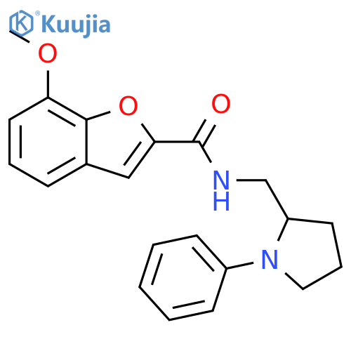 7-methoxy-N-[(1-phenylpyrrolidin-2-yl)methyl]-1-benzofuran-2-carboxamide structure