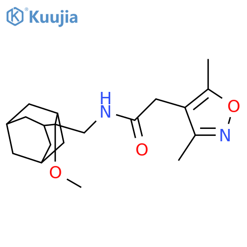 2-(3,5-dimethyl-1,2-oxazol-4-yl)-N-[(2-methoxy-2-adamantyl)methyl]acetamide structure