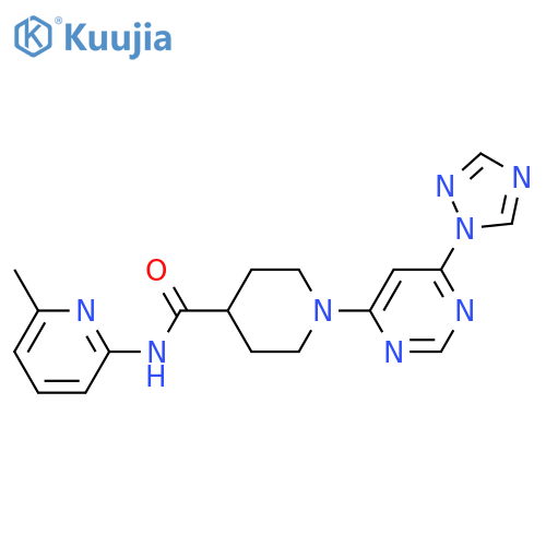 N-(6-methylpyridin-2-yl)-1-[6-(1,2,4-triazol-1-yl)pyrimidin-4-yl]piperidine-4-carboxamide structure