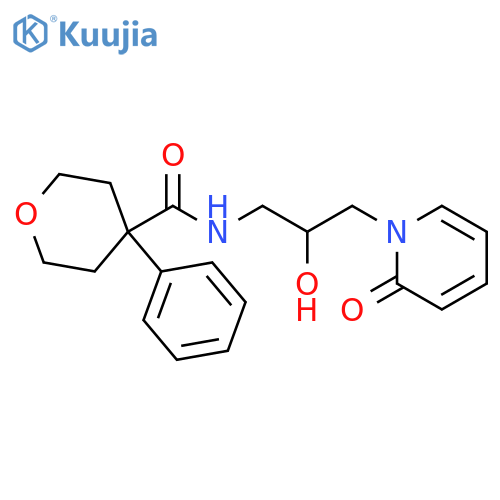 Tetrahydro-N-[2-hydroxy-3-(2-oxo-1(2H)-pyridinyl)propyl]-4-phenyl-2H-pyran-4-carboxamide structure