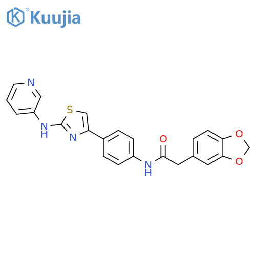N-[4-[2-(3-Pyridinylamino)-4-thiazolyl]phenyl]-1,3-benzodioxole-5-acetamide structure